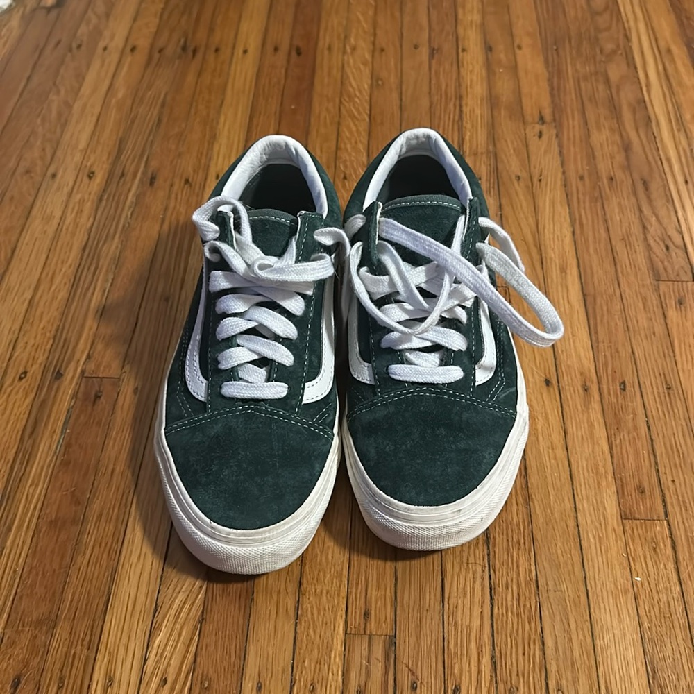 Women’s size 6.5 green suede vans
